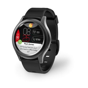 MyKronoz ZeRound3 - Reloj inteligente con pantalla redonda y pulsómetro, diseño suizo, iOS y Android
