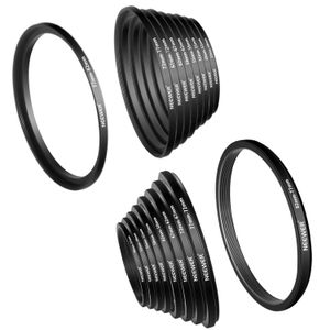 Neewer – 18 piezas Metal lente de la cámara Filtro Adapter Kit – 9 piezas Step Up anillo setand 9 piezas Step Down anillo Set para Canon, Nikon, Sony,