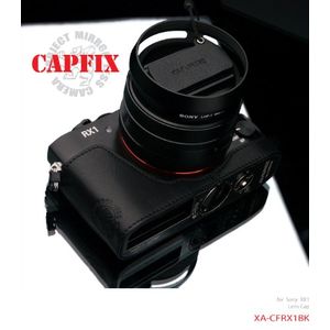 GARIZ piel xA-CFRX1BK CapFix para cámara Sony rx1rii RX1 tapa de lente, color negro