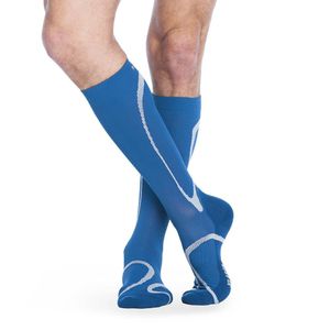 Calcetines hasta la pantorrila unisex SIGVARIS Traverse 412C, Azul Acero