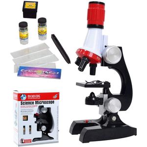 Kits de ciencia para niños Microscopio principiante Microscopio Kit LED 100X, 400x, y 1200x Aumento Niños Juguetes de ciencia para niños niñas estudia