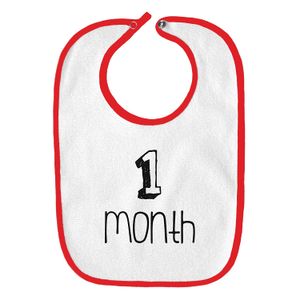 1 Month old Infant bebé babero, talla única , Cherry Red