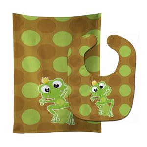 Tesoros de la Caroline Frog Prince Nº 5 bebé babero & Juego De Paños para bebés, multicolor, large
