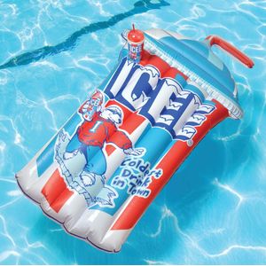 Flotador hinchable para piscina con soporte para tazas para niños y adultos – Tumbona de piscina divertida y gigante para relajarse en el sol regalo d
