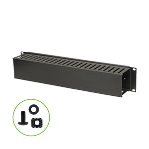 navepoint 2U Rack Mount de plástico Horizontal Cable Manager Duct Raceway para 19" rack de servidores