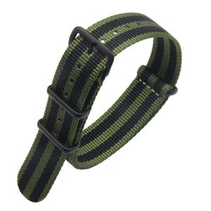 FOUUA Watch Bands Nylon Black Buckle NATO Style Choice of Color, Length & Width 20mm 22mm Replacement Ballistic Straps for Men Women