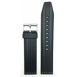 22 mm Negro hule Watch Band – -Material cómodo y duradero PVC