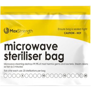 Bolsas esterilizadoras de microondas de máxima resistencia, grandes y duraderas, para biberones, chupetes, mordedores y vasos de entrenamiento, 20 uso