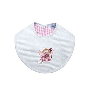 Jacaranda Living Waffle tela babero hada Funky color rosa, 11" x 9.5" x 0.5", color blanco
