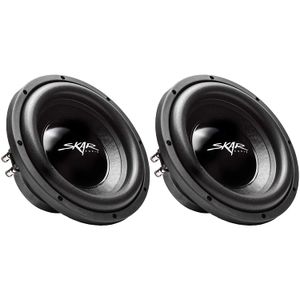(2) Skar Audio IX-10 D2 10" 400W Max Power Dual 2 Ohm Car Subwoofers, par de 2