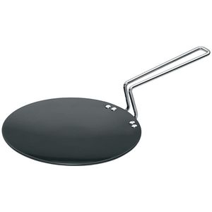 Futura anodizado duro cóncava Tava, 4.06 mm. Con Mango De Acero, 8.5", Negro