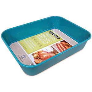 Bandeja casaWare con revestimiento de cerámica antiadherente para lasaña o para asar, 13 x 10 x 3 pulgadas., azul Granite