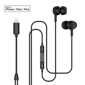 MFi - Conector Lightning con micrófono y control de volumen, auriculares con micrófono para iPhone XS Max, Xr, X, 8 Plus, 7 Plus, iPad