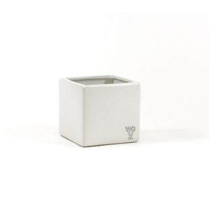 WGV - Jarrón cuadrado de cerámica, 5.0 in, color blanco