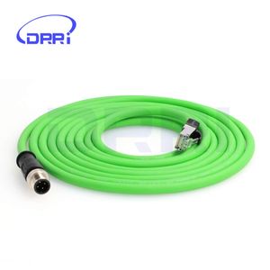 DRRI M12 Cable de 4 pines con código D macho a RJ45 impermeable Ethernet blindado para aplicaciones industriales Ethernet 3m