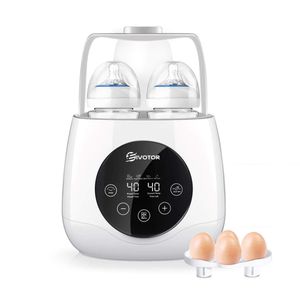 Eivotor - Calentador de biberones 6 en 1, doble botella esterilizador de vapor calentador de alimentos para leche materna o fórmula uniformemente cali