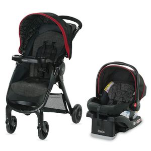 Sistema de viaje Graco FastAction SE | Incluye cochecito FastAction SE y asiento de coche SnugRide 30 LX para bebé, mango