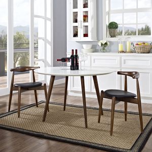 lexmod Stalwart silla de comedor, Nogal oscuro blanco