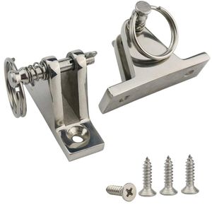 TinaWood - Bisagras de 90 ° para cubierta, 2 piezas, bisagras de acero inoxidable 316 de grado extraible y anillo, con 4 tornillos de instalación