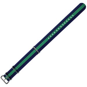 20 mm mod Ballistic Nylon G10 Militar reloj de banda – Azul Marino con Green Stripe
