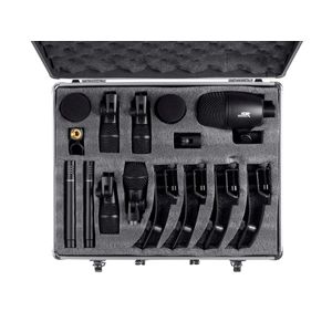 Etapa derecho 7 piezas Kit de y micrófono de instrumentos de tambor con bajos Soportes, caja, tom, Overhead, tambor, Mic, parabrisas, funda de transpo