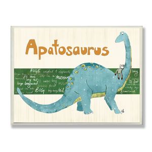 Stupell Home Décor Apatosaurus Dinosaur placa de pared rectangular, 11 x 0,5 x 15, PROUDLY fabricado en EE. UU.