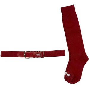 Rawlings combo de cinturón y calcetines de béisbol, Rojo, S