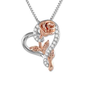 SNZM - Collar con colgante de corazón con circonita cúbica 5A para mujer, con caja de regalo