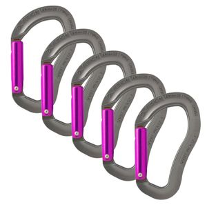 Fusion Climb Techno Zoom Straight Gate ergonómico Carabiner Gris/Púrpura 5-Pack