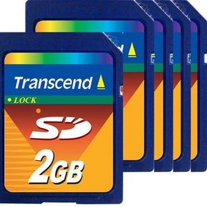 Lote de 5 Transcend SD 2 GB Tarjeta de memoria