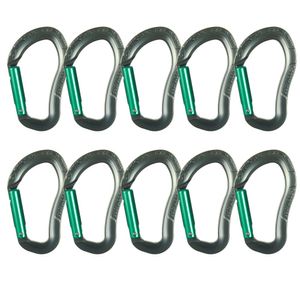 Fusion Climb Techno Zoom - Mosquetón ergonómico de aluminio con certificado CE UIAA, color verde (10 unidades)