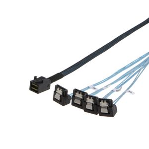 cablecreation Internal Mini SAS (sff-8643 Host) – 4 x SATA HD (ángulo de lente) Cable, sff-8643 para driver, 4 SATA disco duro conectar a, 1 m