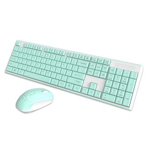 Combo de ratón inalámbrico con teclado USB inalámbrico de 2,4 G y teclado de chocolate ligero y óptico de 800 – 1200 – 1600 DPI ajustable, juego de of