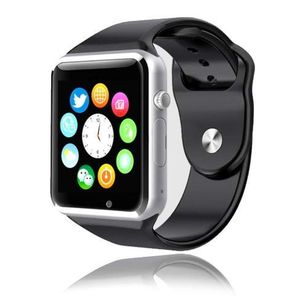 Style Asia - Reloj inteligente con pantalla táctil Bluetooth, cámara, música, monitor de actividad física y podómetro, acabado negro mate, compatible