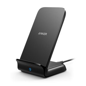 Anker PowerWave Soporte de carga inalámbrico rápido, certificado Qi, 7,5 W compatible con iPhone XR/XS Max/XS/X/8/8 Plus, 10 W carga Galaxy S9/S9+/S8/