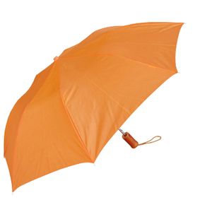 rainstoppers W001 Auto Open Arc paraguas plegable con mango de madera, Naranja, 42"