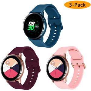 Koreda Compatible Samsung Galaxy Watch Active Bands/Galaxy Watch 42mm/Gear Sport Bands Sets, Silicone Strap Replacement Wristband with Stainless Steel