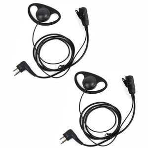 BD02SM - Auriculares de diadema en forma de D con solapa PTT y micrófono para micrófono de altavoz para radio de dos vías Motorola de 2 pines (2 unida