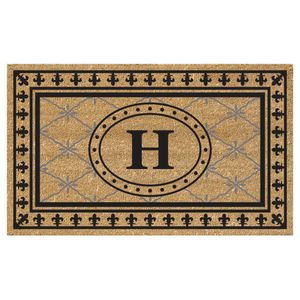 Creative Acentos Super Scraper Bungalow vinilo Fibra de Coco Felpudo, Monogrammed H, 20 x 36"