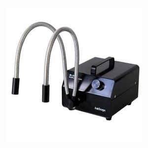 AmScope HL150-BY 150 W Doble Cuello de cisne Microscopio Iluminador de fibra óptica