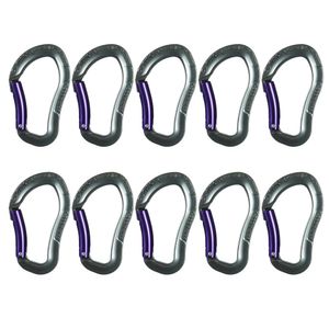 Fusion Climb Techno Zoom aluminio ergonómico de Bent Puerta mosquetón gris/morado 10-pack