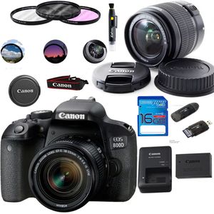 Canon EOS 800D/Rebel T7i - Cámara réflex digital con lente 18-55 IS STM, color negro
