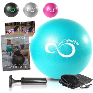 Bomba de mano y bola de pilates de 9 pulgadas – Mini bola antiestallidos y libro electrónico de entrenamiento digital incluido para yoga, ejercicio, e