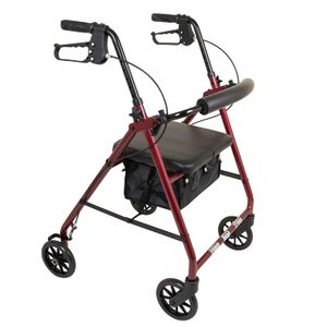 Roscoe Medical ros-rl10040 a-rd Rueda – Andador/Rolling Walker con Asiento Acolchado, 6," Borgoña