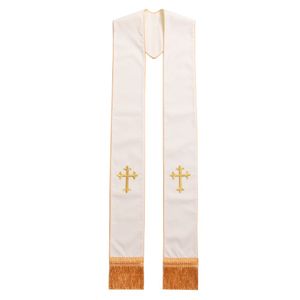 blessume 1pc Clero estola Color Blanco, talla única , blanco/dorado