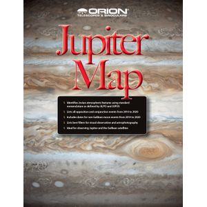 Orion 51926 Mapa y guía de observación de Júpiter (Negro)