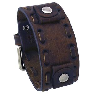 Nemesis # vsb-b lavar Faded café oscuro de piel ancho de lengüeta de 20 mm. de ancho banda de reloj de puño