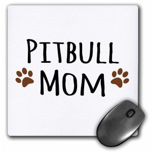 3dRose LLC 8 x 8 x 0.25 inches Mouse Pad, Pitbull Perro Mamá Doggie por Amante de la Raza Muddy Brown Paw Prints Doggy orgullosos mascota Propietario