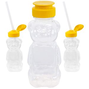 Botella de terapia con diseño de oso miel para pajita de zumo para necesidades especiales