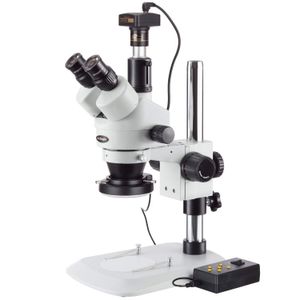 AmScope sm-1tnz-144 a-10 m Digital Profesional trinocular zoom microscopio, WH10 X Oculares estéreo, 3,5 x -90 X Zoom de Ampliación, 0.7 x -4.5 X lent